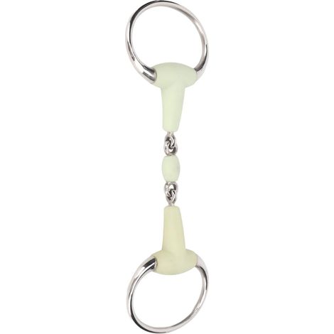 Mors de Cheval en Acier Inoxydable avec Filet enveloppé de Caoutchouc au Goût de Pomme pour Un Entraînement et Une Course Confortables Mors Buccal Durable pour Un Contrôle amélioré Pendant (1/5)
