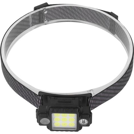 Lampe frontale fonctionnelle avec batterie 2400 mAh, rechargeable par USB, LED COB, étanche à vie (1/5)