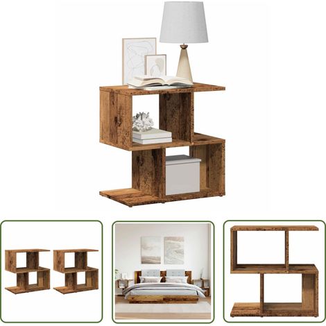 vidaXL Nachttische 2 Stk. Altholz-Optik 50x30x51,5 cm Holzwerkstoff (1/5)