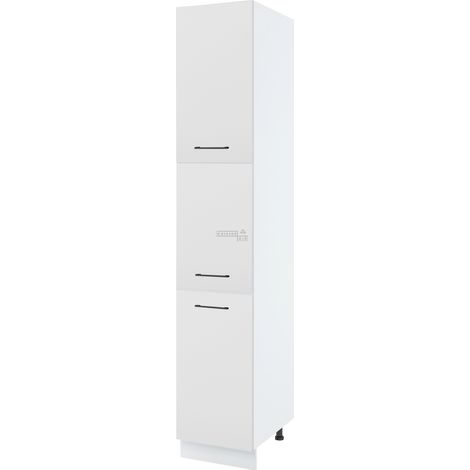 Colonne de cuisine Lovia Blanc Mat 3 portes L 40 cm - Porte avec poignée apparente   White (1/2)