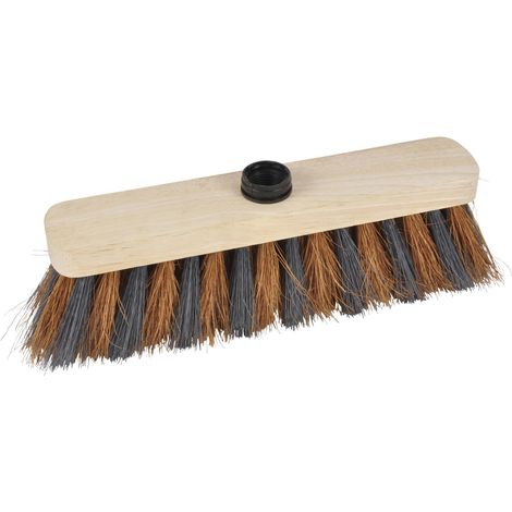 Homéa, Testa di scopa in legno zebre in fibra di cocco+PVC 29 cm per uso esterno