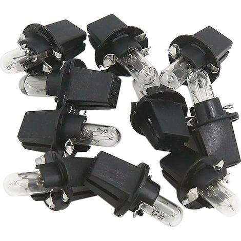 -10 Pcs DC 12V 1,2W T5 Ampoule Tableau de Bord Jaune Clair pour Voiture Interne (1/4)