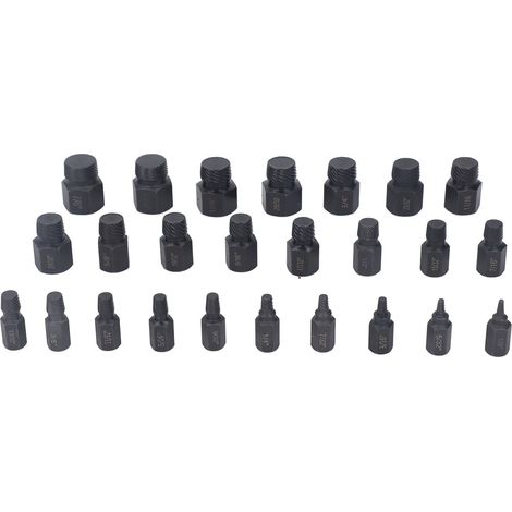 25 Pièces Extracteur de Vis en Acier Cr-Mo, Outil d'Extraction pour Boulons Cassés, Kit de Réparation et Maintenance Professionnel (1/5)