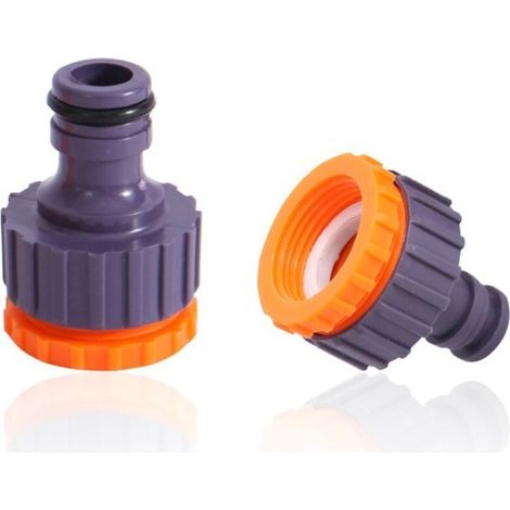 Plastique 3/4 '' and 1/2 '' BSP 2in1 Nez de Robinet d'arrosage à Visser débit Tap Connector Threaded Faucet Adapter 9 Pack (1/4)