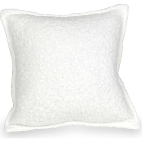 Piccolo cuscino da divano in bouclé bianco (1/5)