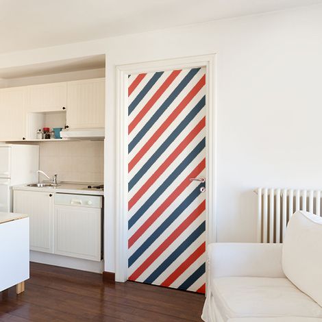 Sticker Mural Autocollant Tri-Colore 204x83cm - Décoration Intérieure Murale pour Porte (1/4)