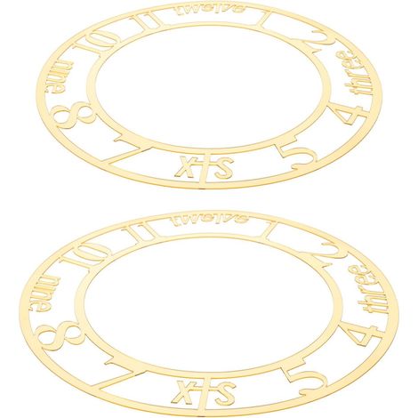 2 Stück goldene Zahlenaufkleber für runde Acryl Wanduhren