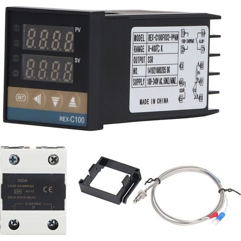 Set of controller of temperature digital PID, 3 pieces, module of relay of thermocouple 0 to 400 ℃, 100 to 240 V, 25 Has (1/5)