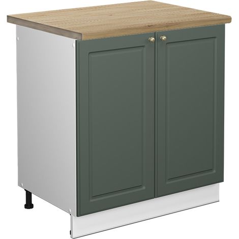 Armario bajo para fregadero Fame-Line, Verde dorado Casa de campo, 80 cm , ET Roble, Vicco (1/5)