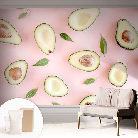 Papier peint intissé décoratif avec colle pour salon chambre et bureau Installation rapide Composition d'avocats 312x219 cm (1/5)