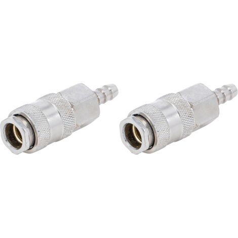 Lot de 2 Raccord rapide, Acier à outils, Tuyau 8 mm, Appareils pneumatiques