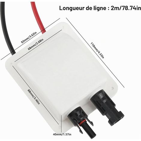 Presse Fil Étoupe Panneau Solaire Double Passe Toit Camping Car IP68  ABS Entrée Cable Solaire avec Câble D'extension de 2 M pour Panneaux Solaires Camping Car Projet (1/4)