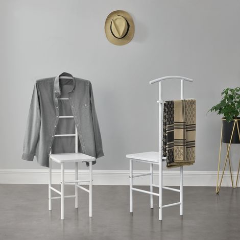 Servomuto Anaheim con Seduta Gruccia e Portapantaloni - Bianco [en.casa] (1/7)