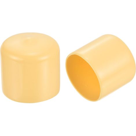 20pcs Embouts en Caoutchouc, 36 mm ID Vis Filetage Protecteur en PVC Embouts de Protection Flexible pour Tube Métallique, Câbles, Fils, Tige, Écrou et Cache Boulon, Beige (1/3)