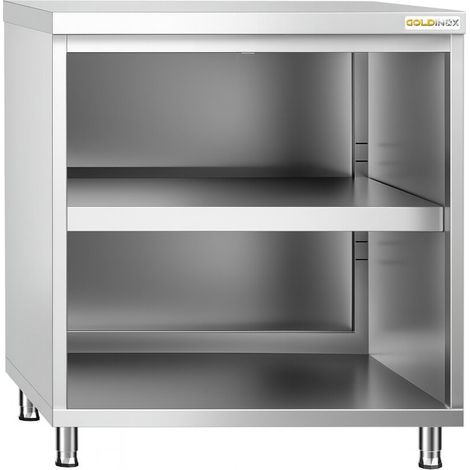 Meuble bas inox ouvert 800x600 mm PREMIUM - GOLDINOX (1/4)