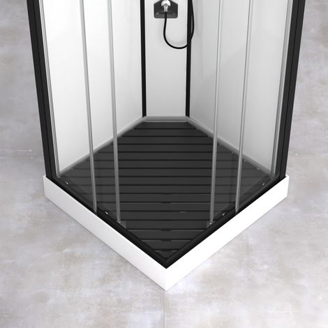 Griglia per Doccia in Legno Composito Grigio per Cabina Quadrata - Dimensioni 78,2 x 78,2 cm