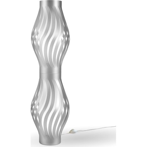 Piantana Moderna Helios Polilux ® Argento 2 Luci E27 H123Cm (1/2)