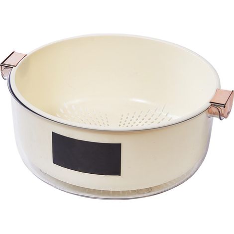 Ensemble de passoires de cuisine 2 en 1, pour le lavage des fruits et légumes, passoire alimentaire, grand panier rond en plastique à Double couche (1/5)