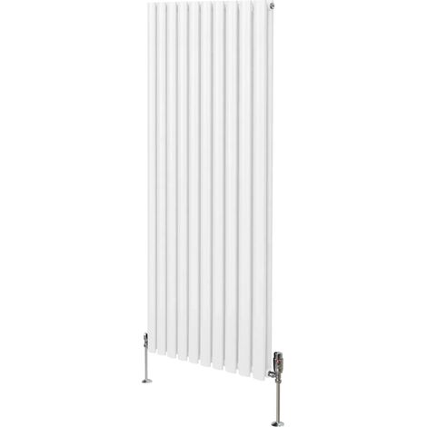 Oval Column Radiator & Valves - 1600mm x 600mm – White
