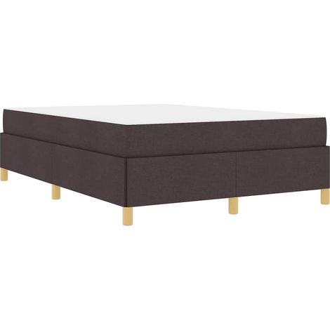 Cama tipo Box Spring Marrón oscuro y Blanco 160 x 200 cm tela vidaXL (1/5)