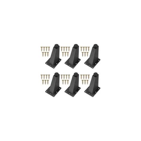 Set di 6 piedini regolabili per mobili, gambe in metallo nero per tavoli, armadi, cucine, divani e uffici, 92 mm - Crezuo (1/4)