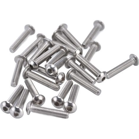 Lot de 100 vis à tête Creuse M4 en Acier galvanisé pour boulons hexagonaux à Six pans Creux entièrement filetés 6/8/10/12/16/20 mm.(20mm) (1/5)