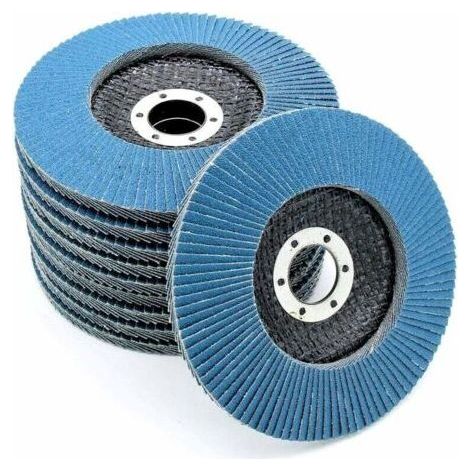 Lot de 10 Disques Abrasifs à Lamelles 125mm Poncage Acier Inox Bois Métal Grain 40/60/80/120 Disques de ponçage à compartiments pour Meuleuse-- (1/5)