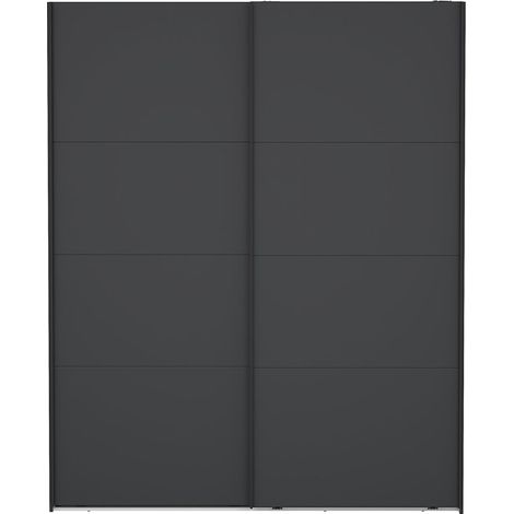 Catania Kleiderschrank 221x179x65cm, 2 Schiebetüren matgrå. (1/5)