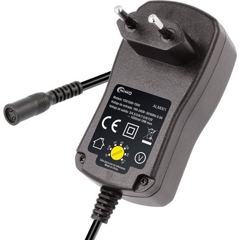 Elektronisches Netzteil, 12V, 1500mAh, 18W, mit einstellbarem Umschalter von 3V bis 12V E3/03102 (1/3)