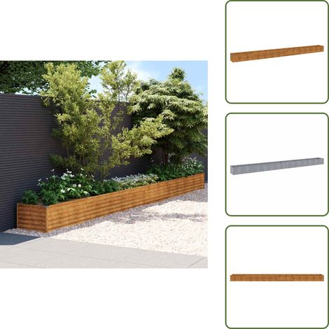 Hochbeet 580x50x36 cm Cortenstahl - Cortenstahl Hochbeet - Gartendekoration - Pflanzgefäß - Balkonbepflanzung - Rosenrost (1/5)