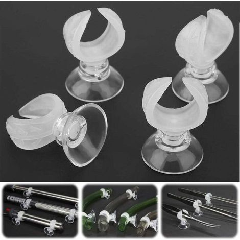 Ensemble de ventouses pour aquarium, 4 unités, 24 mm d'épaisseur, compatible avec des diamètres de 15 à 24 mm.-AquaForge (1/5)