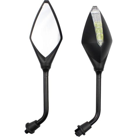 Rétroviseur extérieur réglable pour moto avec clignotants LED et barre de maintien, universel (1/4)