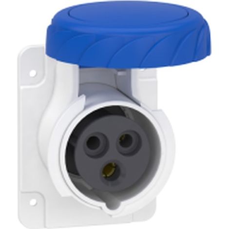 Base em.sal.rect. RAPID 16A 2P+T 200-250V con protección IP67.
