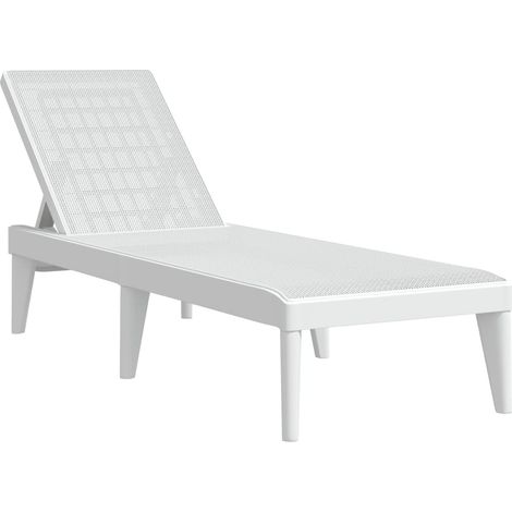 Sun Lounger White 100% Polypropylene Standard Height-Adjustable vidaXL