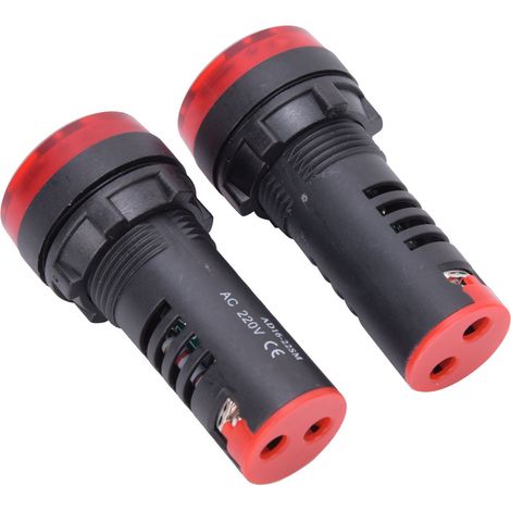 Lot de 10 avertisseurs sonores à LED rouge BERM AD16-22SM (bip clignotant, alarme, 220 V CA) (1/5)