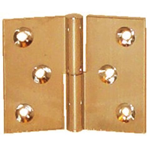 Paumelle laiton poli en 30x40mm droite nœud de 6mm axe acier PO3140S10