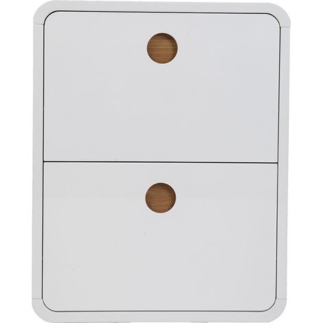 Scarpiera 2 porte bianco lucido e frassino KOPEN (1/4)