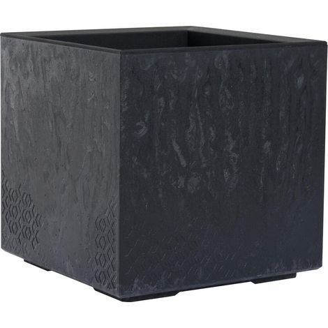 Pflanzkasten FARO STONE schwarz Betonoptik, 40 x 40 cm Kunststoff (1/4)