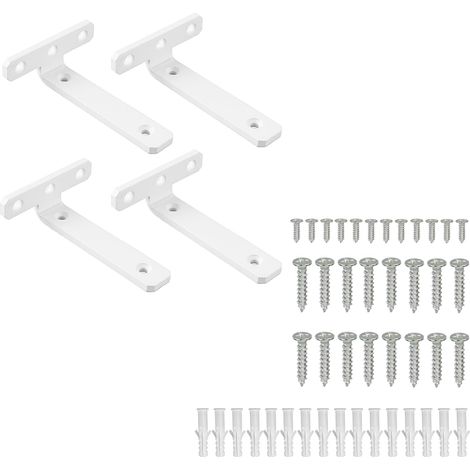 Lot de 4 Supports étagère flottante, 10x7.5cm, Métal durable, Fixation invisible, Angle 90°, Cuisine salon bureau (1/5)