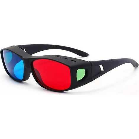 Lunettes 3D rouges et bleues avec étui, lunettes 3D simples en relief cyan, option supplémentaire pour jeux et films 3D (1 pièce) (1/4)