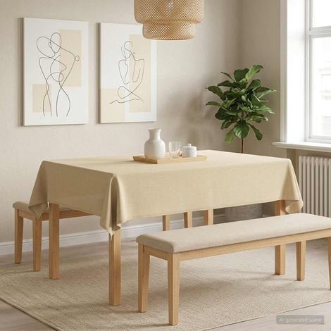 vidaXL Table Cloth Rectangular Cream White 140 x 160 cm (1/5)