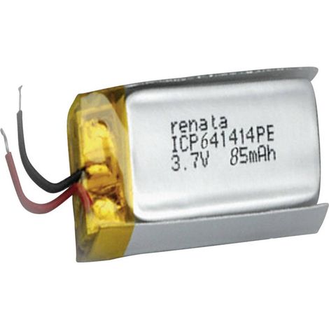 Batteria ricaricabile speciale Prismatica con cavo LiPo Renata ICP641414PE 3.7 V 85 mAh (1/2)