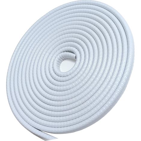 Jusch – Protecteur de bord de porte en caoutchouc blanc 5M – Clips métalliques intégrés – Protection contre rayures et impacts – Installation rapide