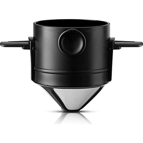 Goutteur de Filtre à Café en Acier Inoxydable Réutilisable Sans Papier pour La Préparation Manuelle du Café Permanent Portable Haute Précision en Acier Inoxydable 304 en Café Dripper Filtre à Thé