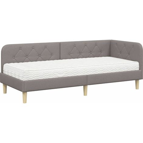 Maison Exclusive - Eckbettgestell Taupe 80 x 200 cm Stoff