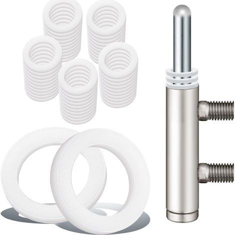 50 Pcs Rondelles Pour Gonds de Porte Cache Paumelles Entretoise Plastique 10,2 mm X 15 mm Bague Paumelle Rondelle Nylon Plate Gond pour Portail Exterieur Cache Gond Porte, 1mm 25Pcs & 2mm 25Pcs(Blanc) (1/5)