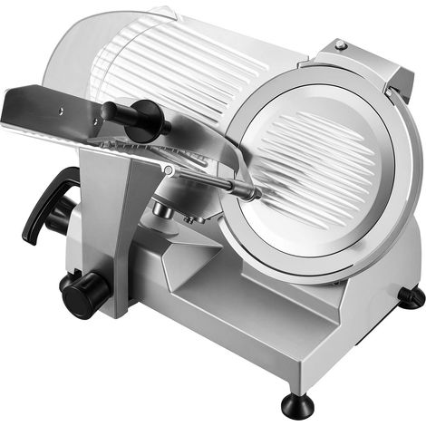 Mophorn Trancheuse électrique 400 W avec épaisseur réglable de 0 à 15 mm, idéale pour couper saucisson, fromage et viande, équipée d'une lame en acier au carbone de 300 mm et d'un plateau amovible (1/5)