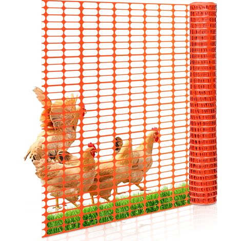 Absperrzaun 1x50m, orange Bauzaun, Gartenzaun Warnzaun Zaun Schutznetz, Masche 100x26mm (1/5)