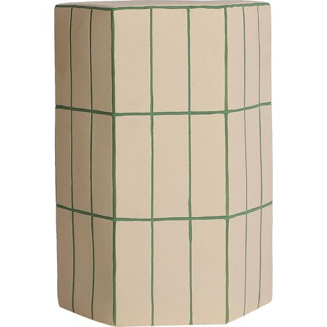 Table d appoint contemporaine en céramique mate - beige et vert mat (1/5)
