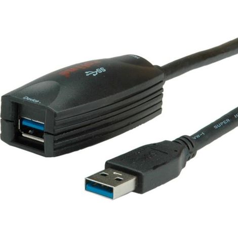 roline 12.04.1096 cable USB 3.0 activo negro 5 metros